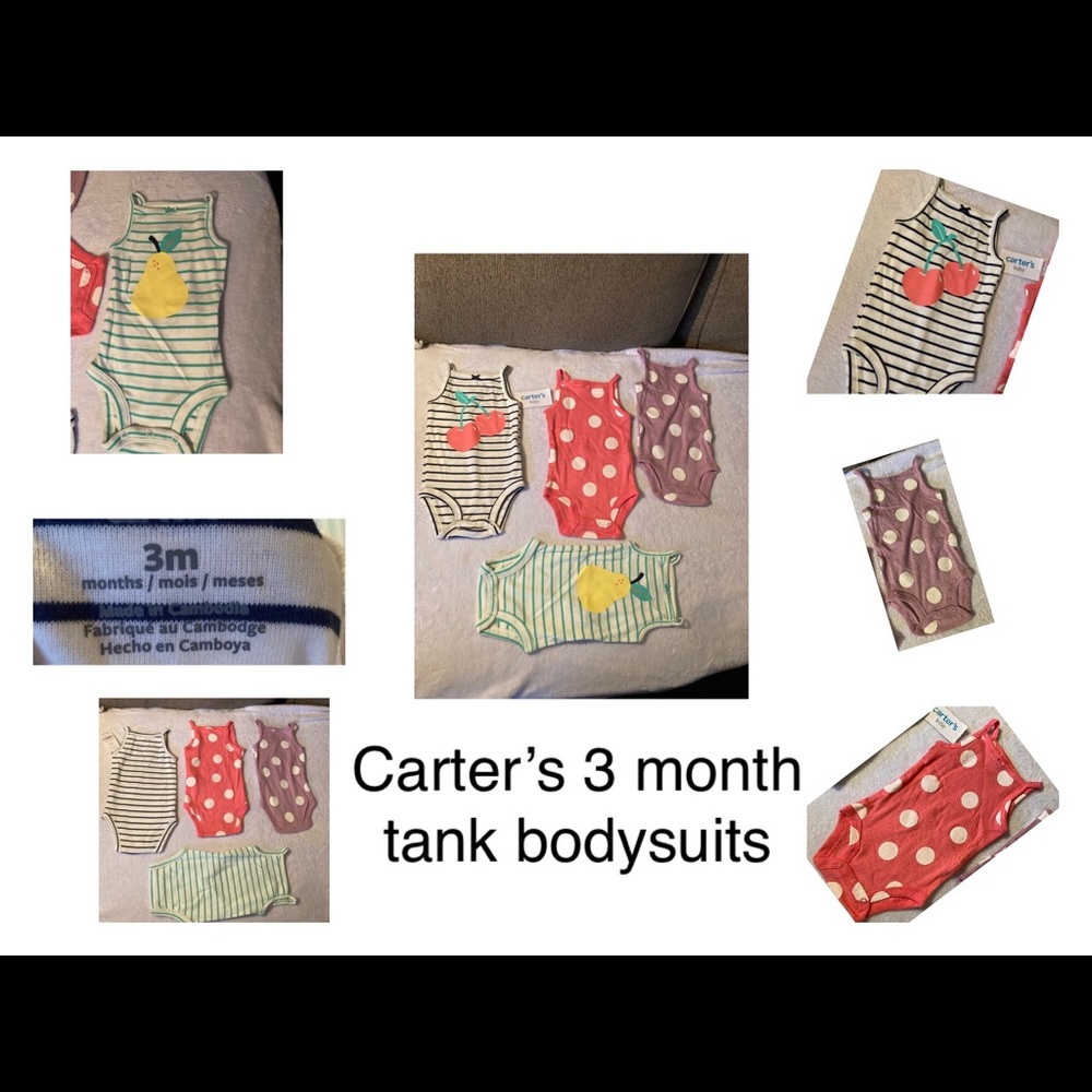Carter’s 3 Month Girls Summer Tank Bodysuits ☀️